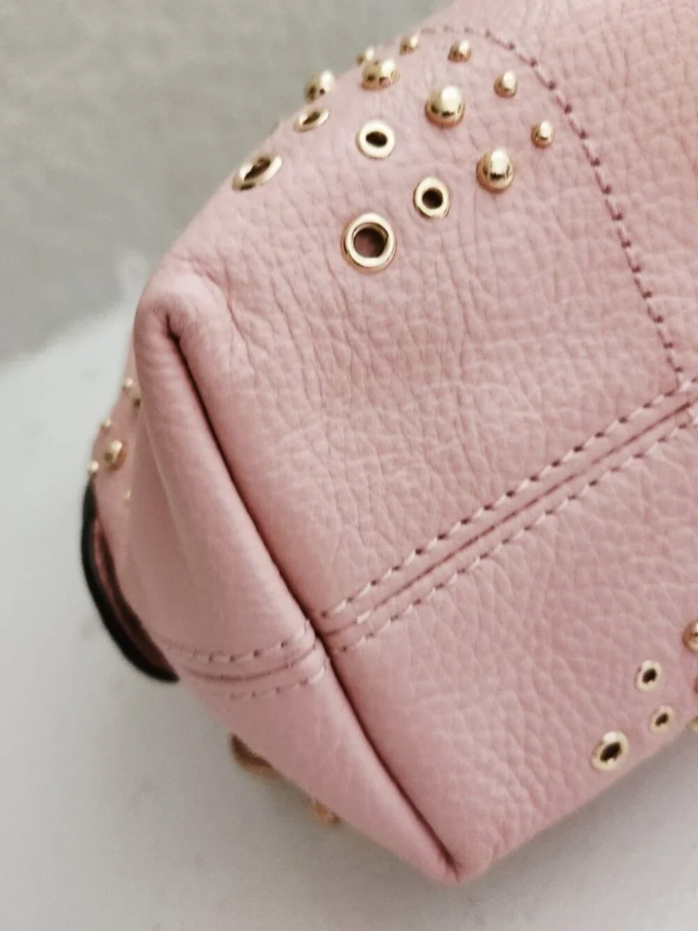 Nwt Michael Kors Pink Leather Studded Shoulder Bag Purse